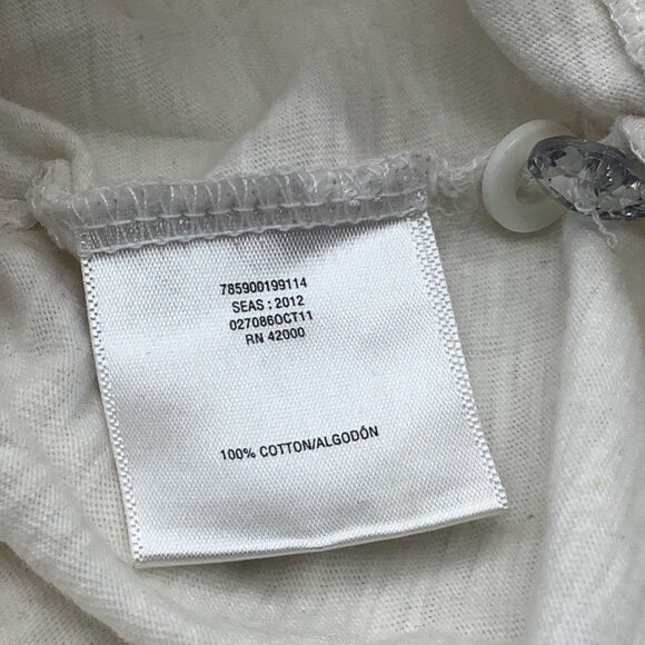 Basic Editions Girls White Shirt With Embellished Flowers Size M 7/8 - Picture 3 of 9